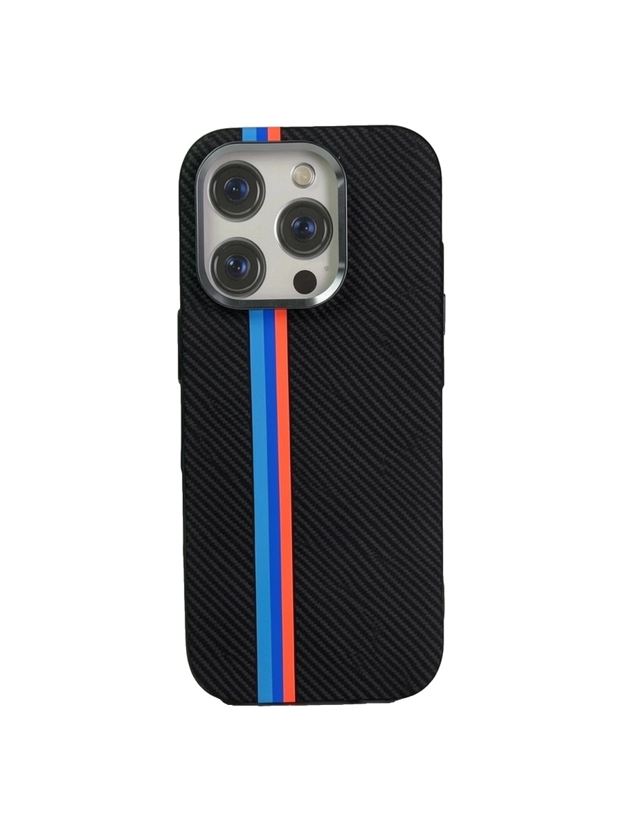 Чехол для телефона Carbon Luxo Life MagSafe iPhone 15 Pro Max LF142 BMW черный Чехол для телефона Carbon Luxo Life MagSafe iPhone 15 Pro Max LF142 BMW черный — изображение 1