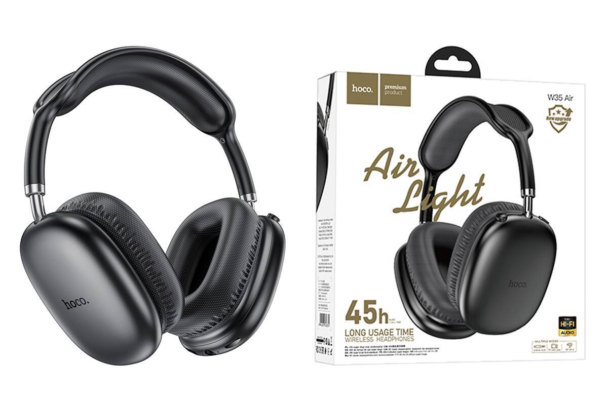 Наушники беспроводные накладные Hoco Premium Product W35 Air черные Наушники беспроводные накладные Hoco Premium Product W35 Air черные — изображение 1