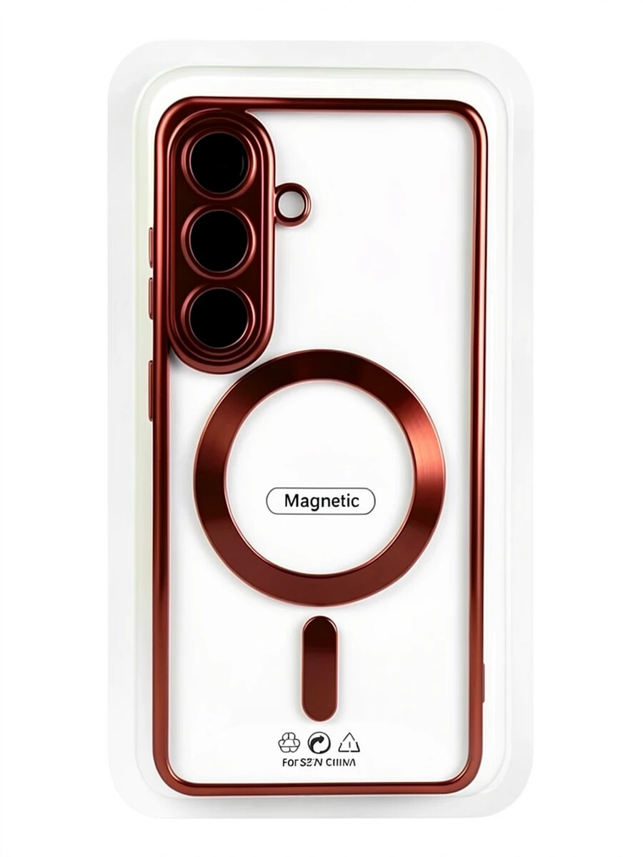 Orange Силиконовый чехол с окантовкой Magnetic Case MagSafe Samsung Galaxy S26 Plus Orange — изображение 1