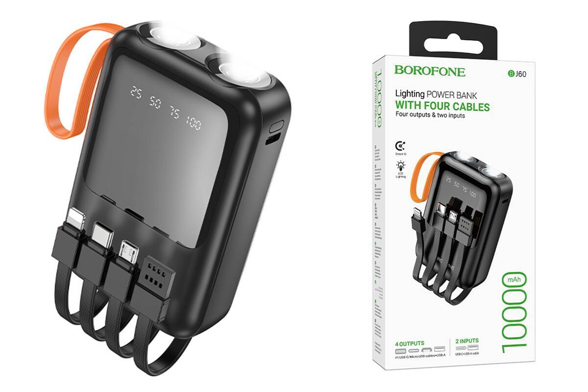 Power Bank Borofone BJ60 10000mAh чёрный Power Bank Borofone BJ60 10000mAh чёрный — изображение 1