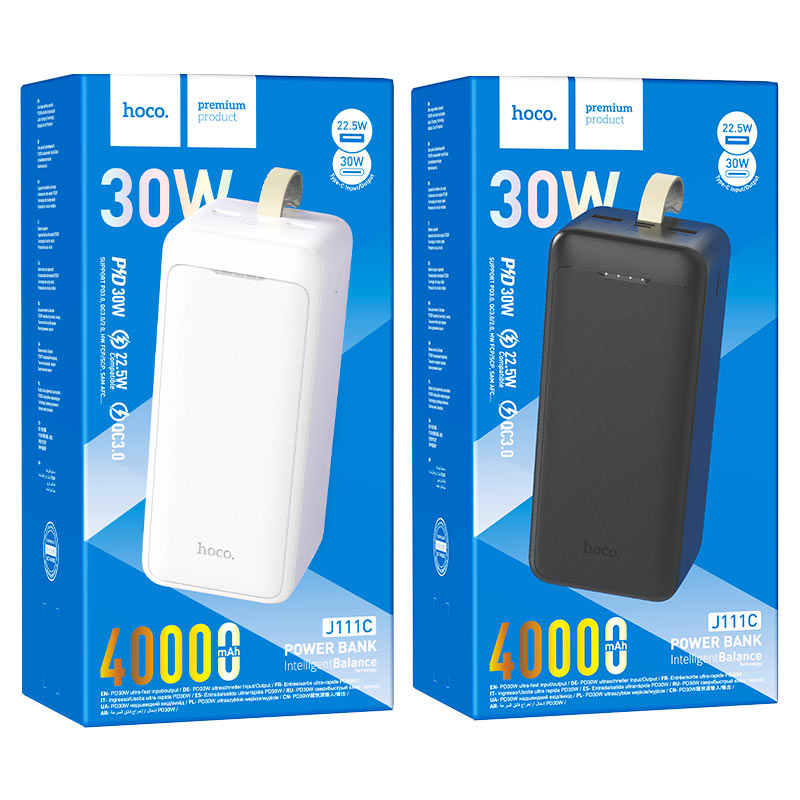 Power Bank Hoco Premium Product J111C 40000mAh PD30W белый Power Bank Hoco Premium Product J111C 40000mAh PD30W белый — изображение 1
