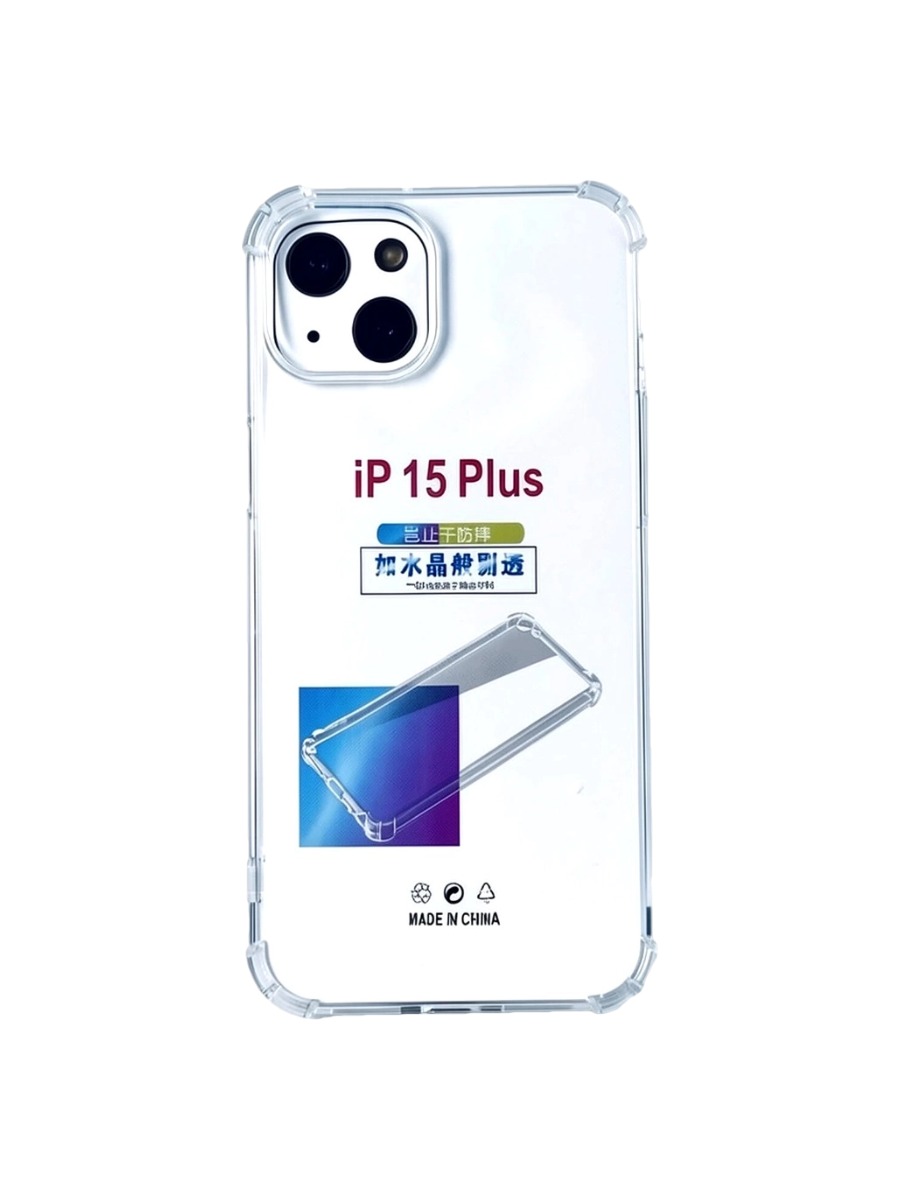 Силиконовый чехол плотный прозрачный iPhone 15 Plus противоударный Силиконовый чехол плотный прозрачный iPhone 15 Plus противоударный — изображение 1
