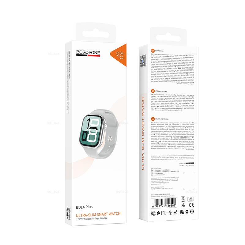 Смарт-часы Borofone BD14 Plus Smart watch(call version) серебряные Смарт-часы Borofone BD14 Plus Smart watch(call version) серебряные — изображение 1