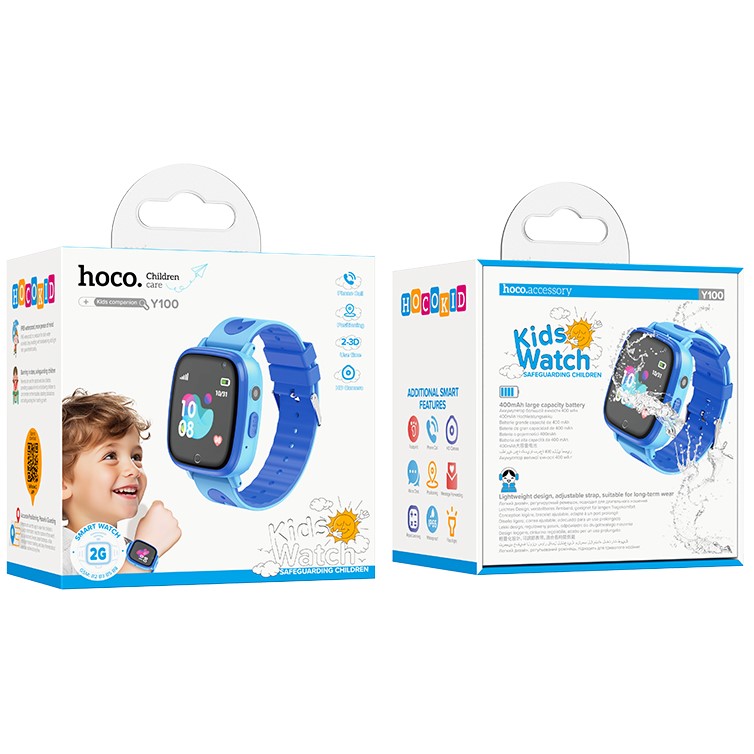 Смарт-часы Hoco Premium Product Y100 Kids голубые Смарт-часы Hoco Premium Product Y100 Kids синие — изображение 1