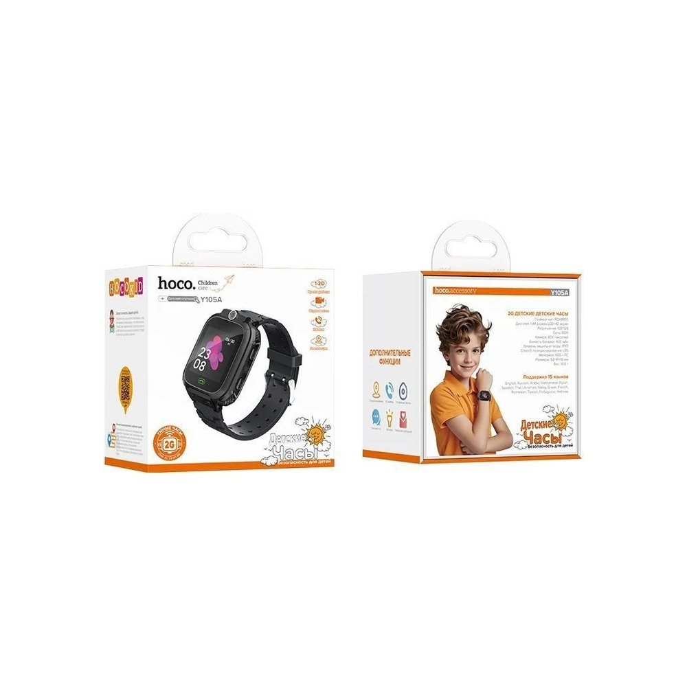 Смарт-часы Hoco Premium Product Y105A Kids черные Смарт-часы Hoco Premium Product Y105A Kids черные — изображение 1