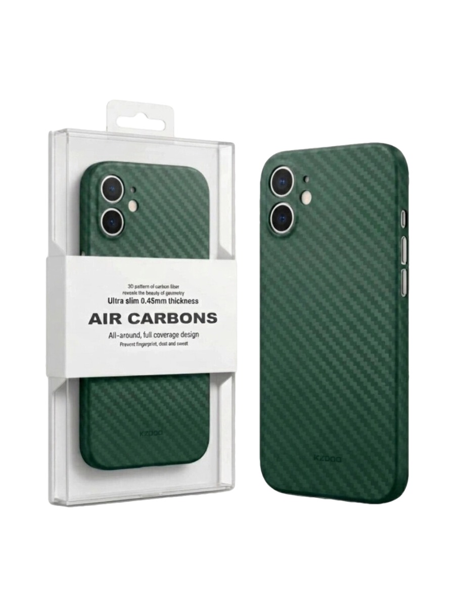 Ультратонкий чехол для iPhone 16 KZDOO Air Carbon зеленый (1) Ультратонкий чехол для iPhone 16 KZDOO Air Carbon зеленый — изображение 1