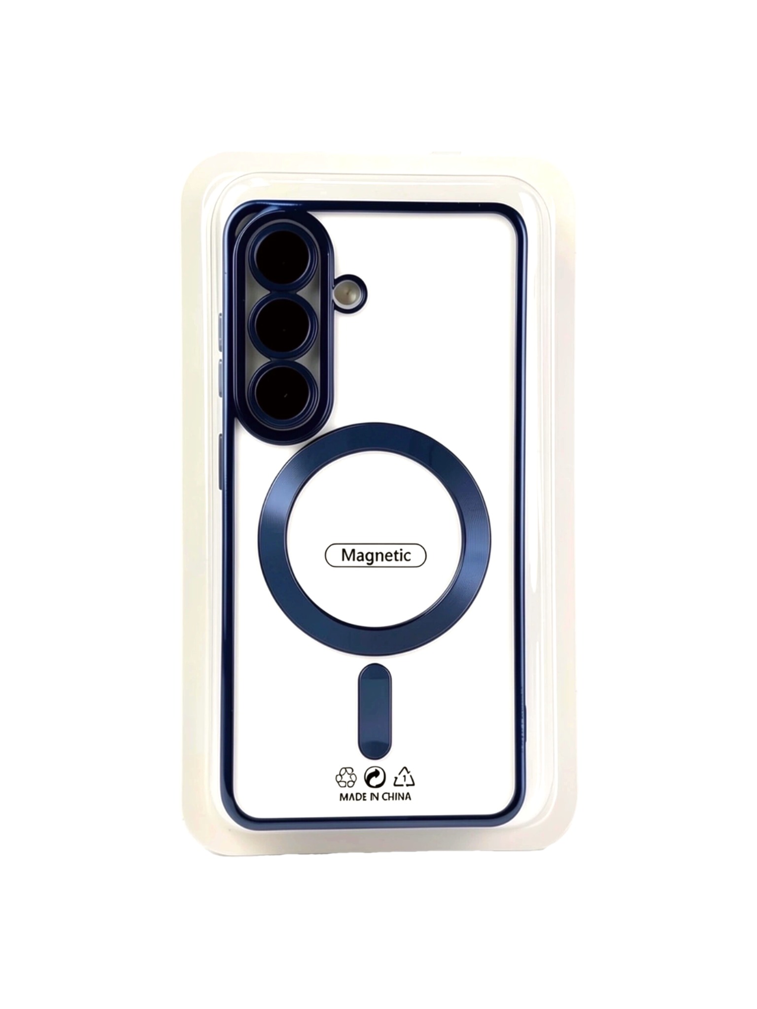 blue Силиконовый чехол с окантовкой Magnetic Case MagSafe Samsung Galaxy A56 Dark Blue — изображение 1