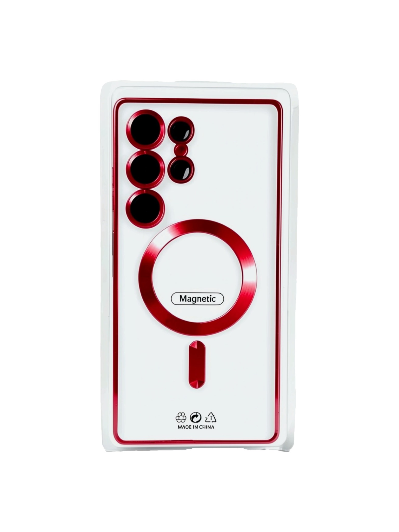 red Силиконовый чехол с окантовкой Magnetic Case MagSafe Samsung Galaxy S25 Ultra Red — изображение 1
