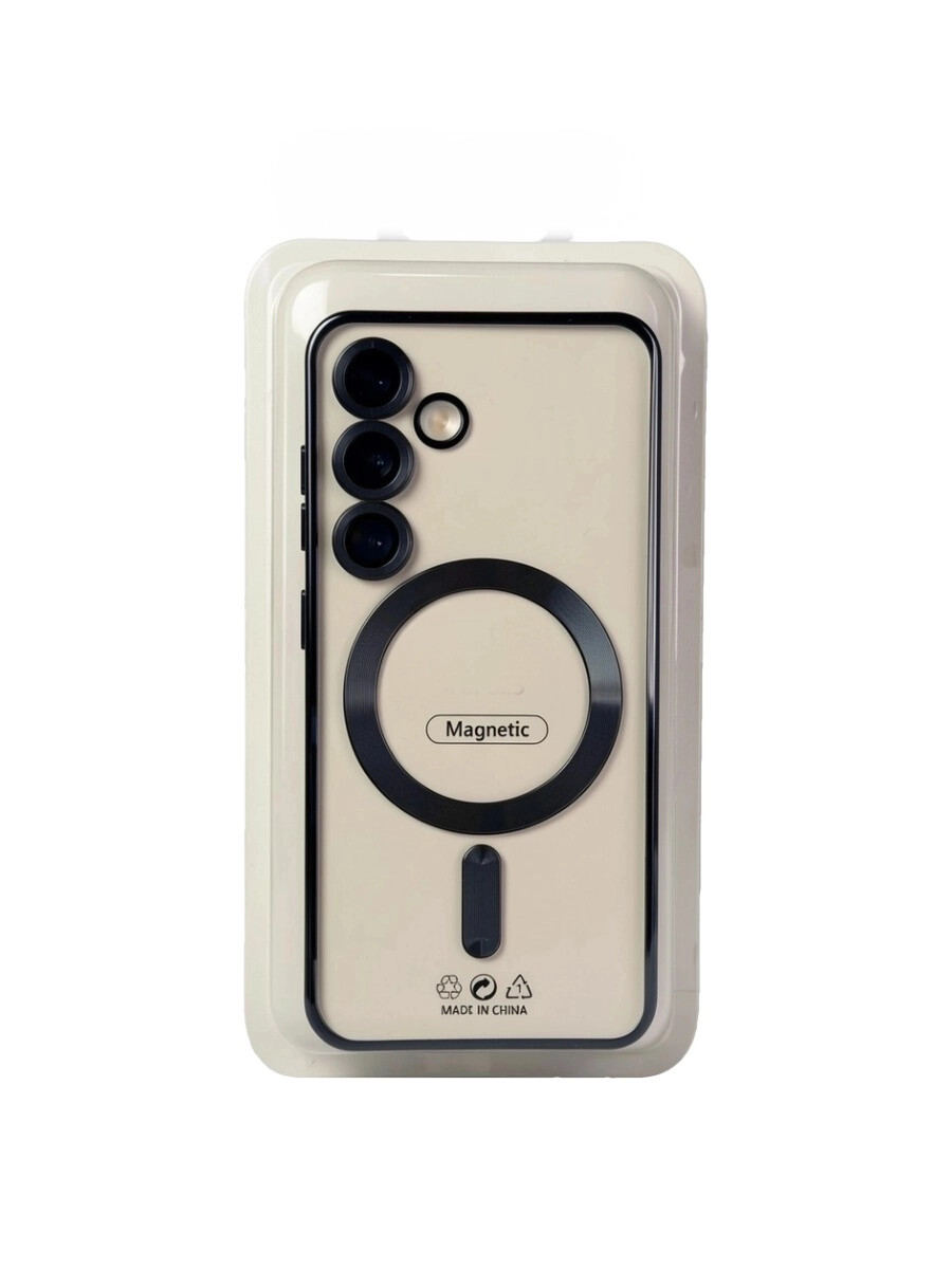 Bдфсл Силиконовый чехол с окантовкой Magnetic Case MagSafe Samsung Galaxy S23 Black — изображение 1