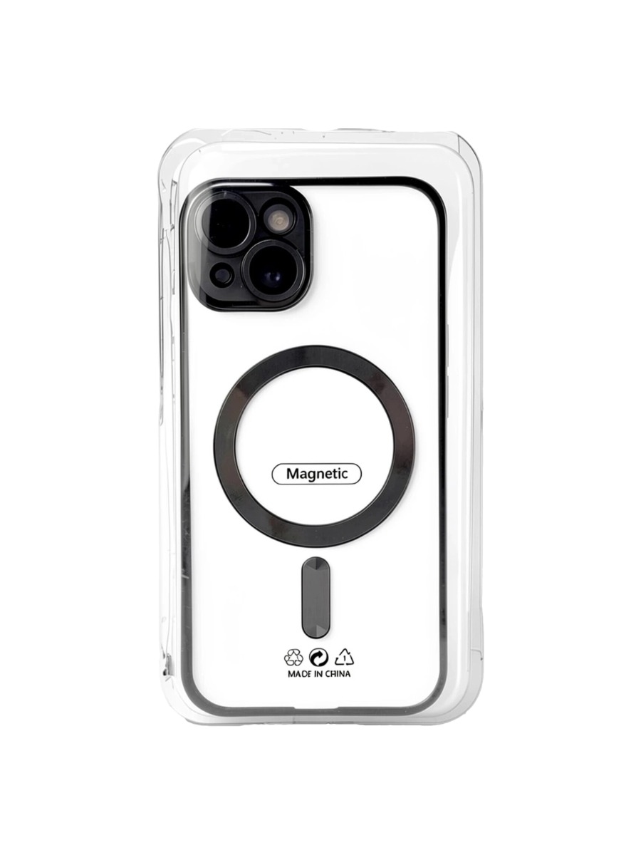 Black Силиконовый чехол с окантовкой Magnetic Case MagSafe (закрытая камера) iPhone 14 Black — изображение 1