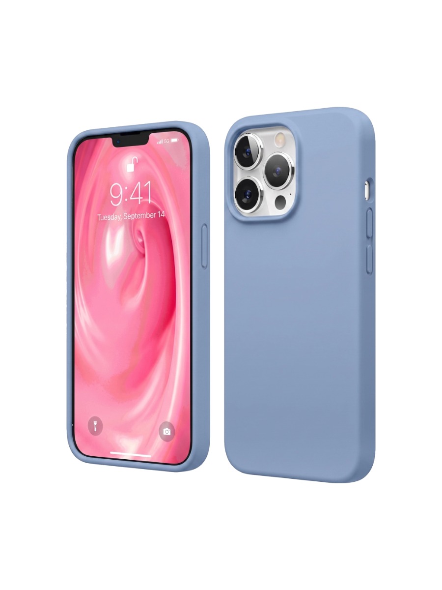 Чехол Silicone Case без логотипа iPhone 16 Pro Голубой (5) Чехол Silicone Case без логотипа iPhone 16E Сиреневый (5) — изображение 1