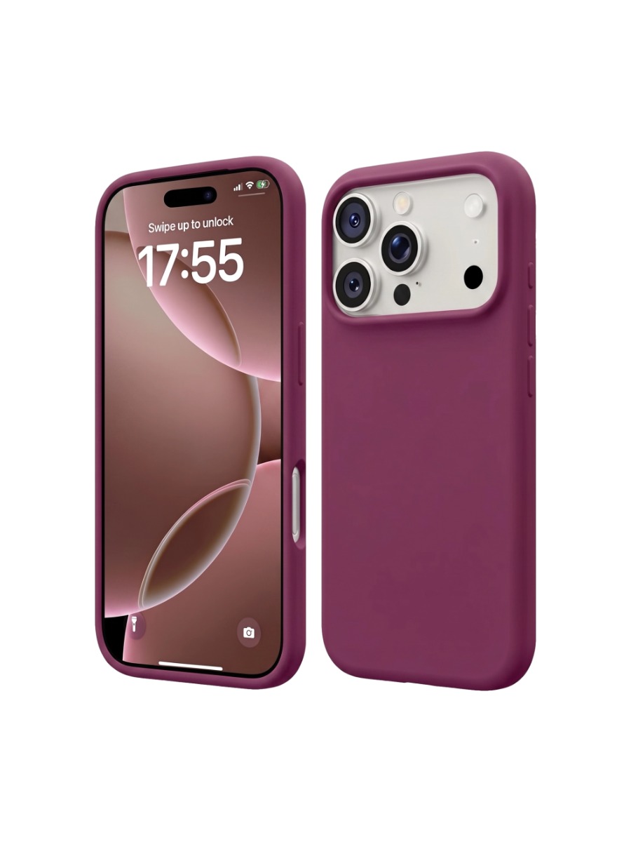 Чехол Silicone Case без логотипа iPhone 17 Pro Бордовый (52) Чехол Silicone Case без логотипа iPhone 17 Pro бордовый (52) — изображение 1