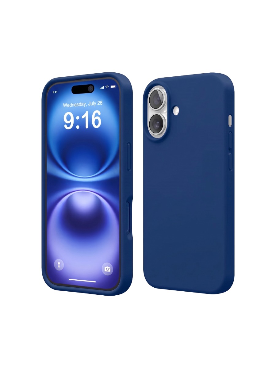 Чехол Silicone Case без логотипа iPhone 17 Темно-синий (20) Чехол Silicone Case без логотипа iPhone 16 Темно-синий (20) — изображение 1