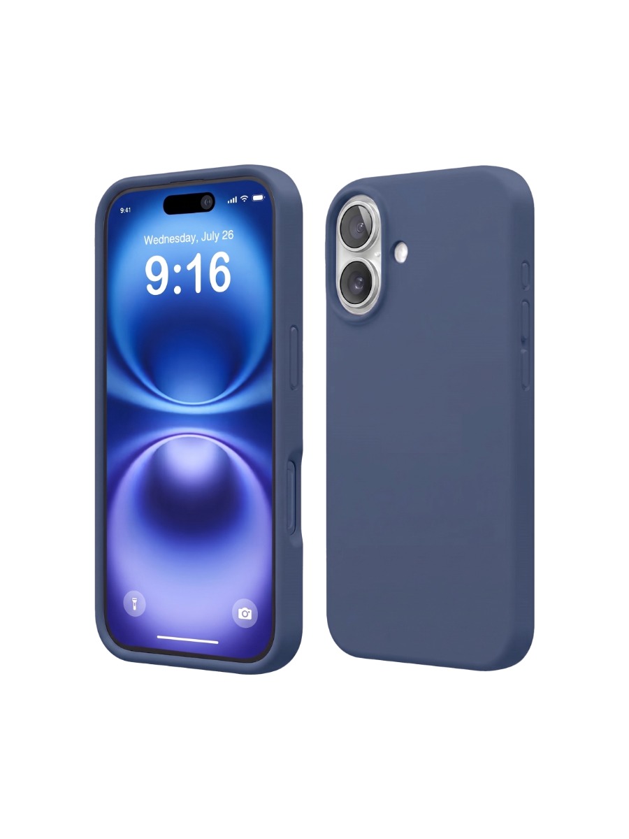 Чехол Silicone Case без логотипа iPhone 17 темно-синий (8) Чехол Silicone Case без логотипа iPhone 16 темно-синий (8) — изображение 1