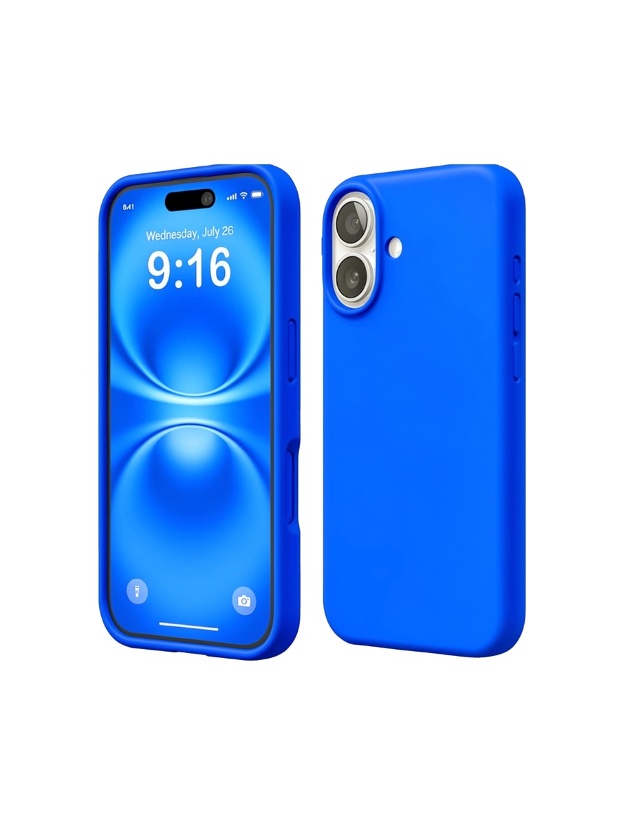 Чехол Silicone Case без логотипа iPhone 17 ярко-синий (40) Чехол Silicone Case без логотипа iPhone 16 ярко-синий (40) — изображение 1