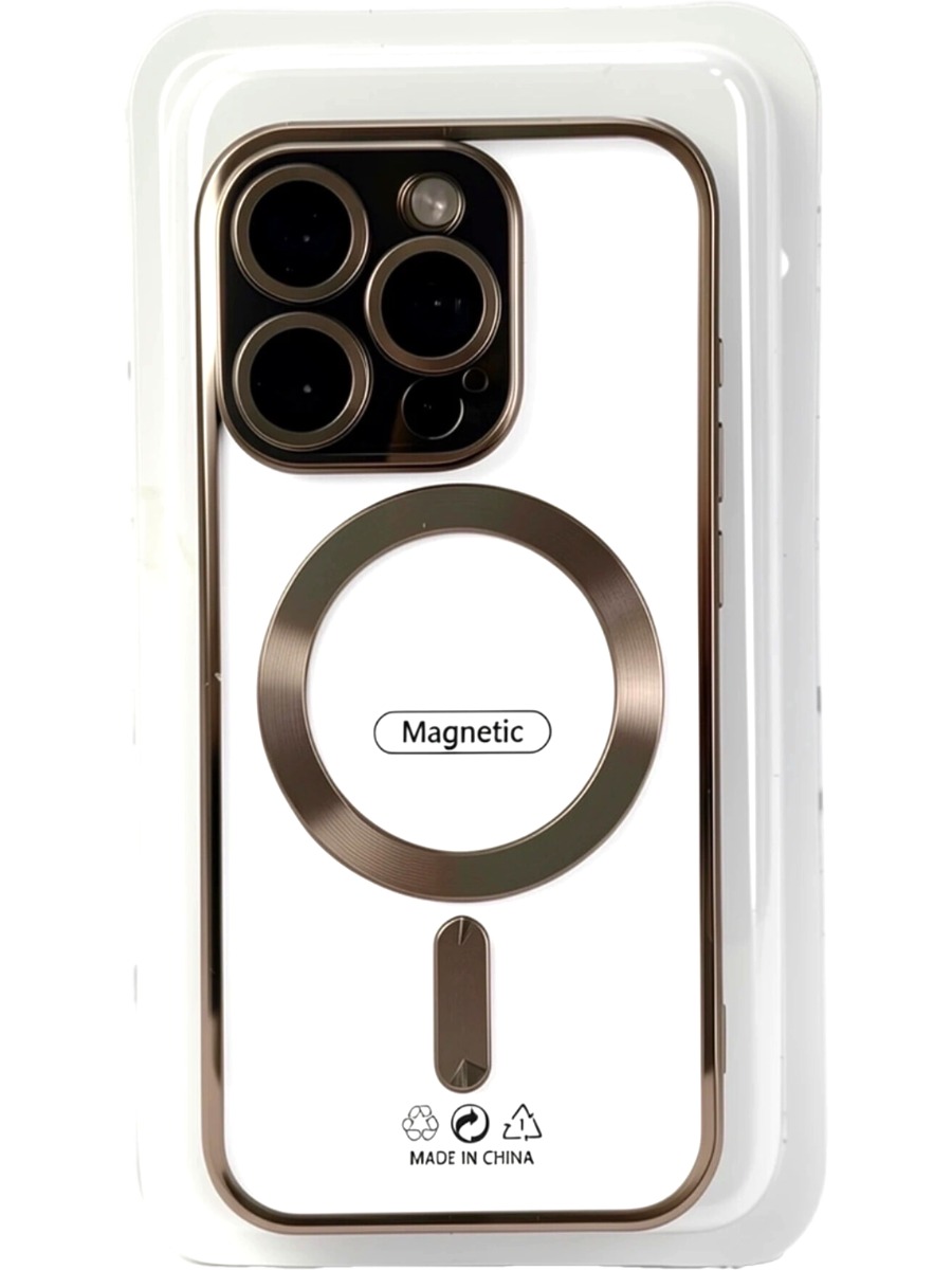 Dark Gold Силиконовый чехол с окантовкой Magnetic Case MagSafe (закрытая камера) iPhone 14 Pro Dark Gold — изображение 1