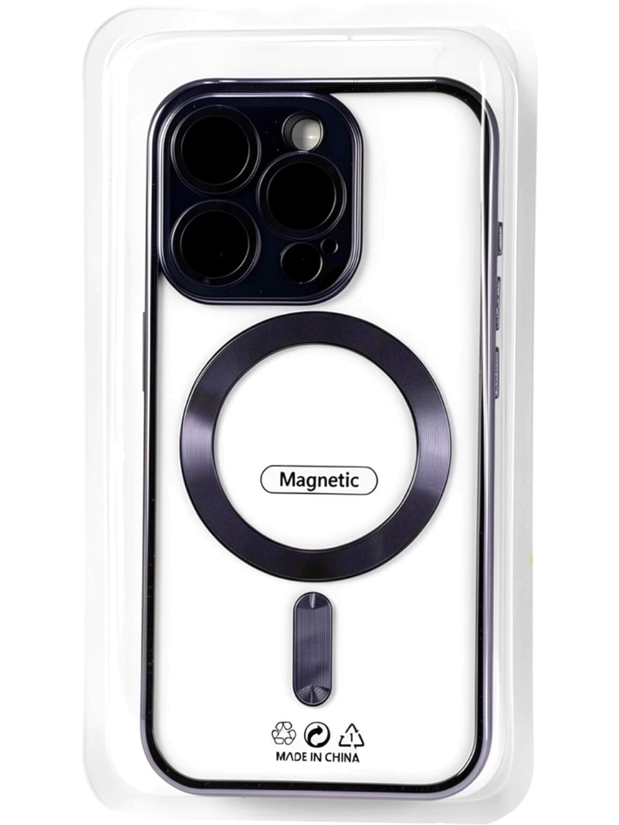 Dark Purple Силиконовый чехол с окантовкой Magnetic Case MagSafe (закрытая камера) iPhone 13 Pro Dark Purple — изображение 1