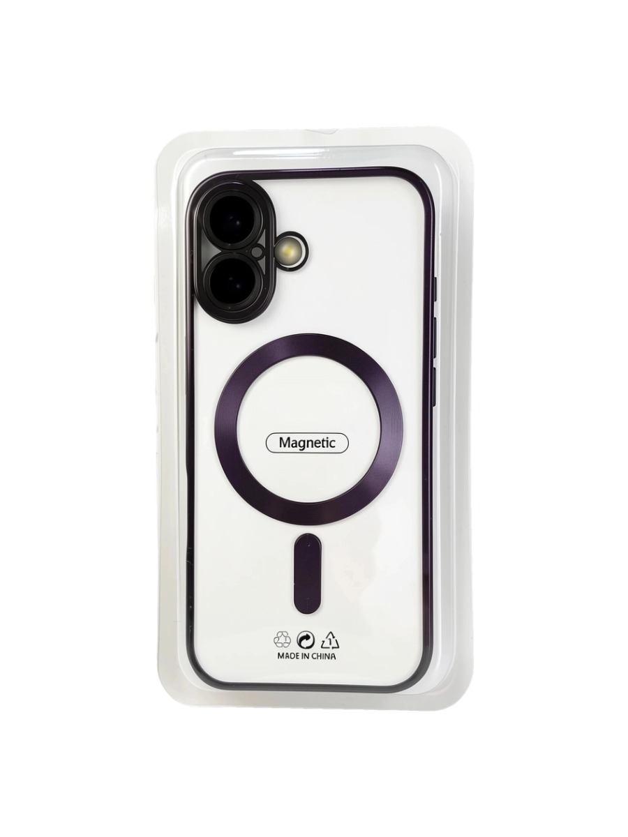 Dark purple Силиконовый чехол с окантовкой Magnetic Case MagSafe (закрытая камера) iPhone 17 Dark Purple — изображение 1