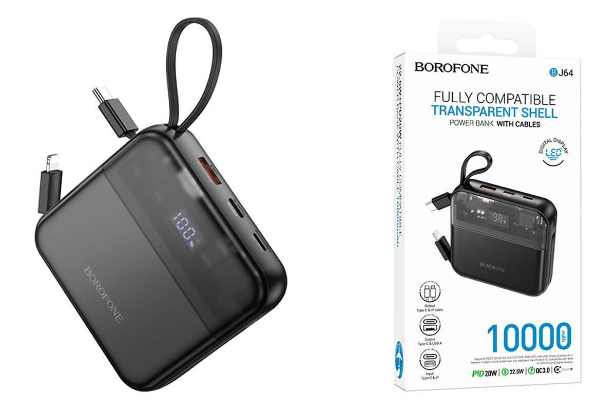 Power Bank Borofone BJ64 10000mAh чёрный Power Bank Borofone BJ64 10000mAh чёрный — изображение 1