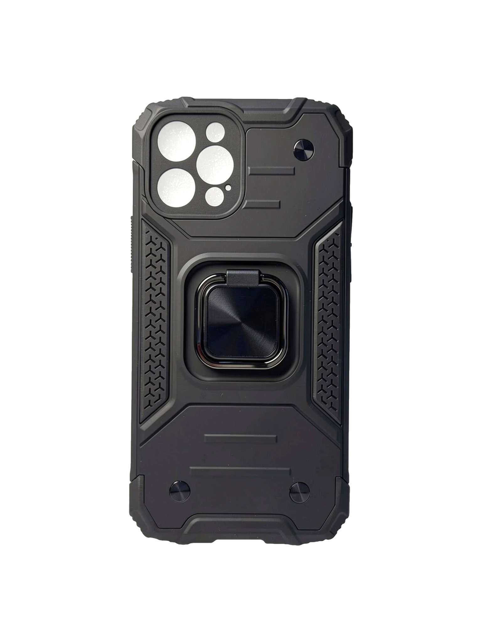 Противоударный чехол с магнитом и кольцом iPhone 12 Pro черныйpeg Противоударный чехол с магнитом и кольцом iPhone 12/12 Pro черный — изображение 1
