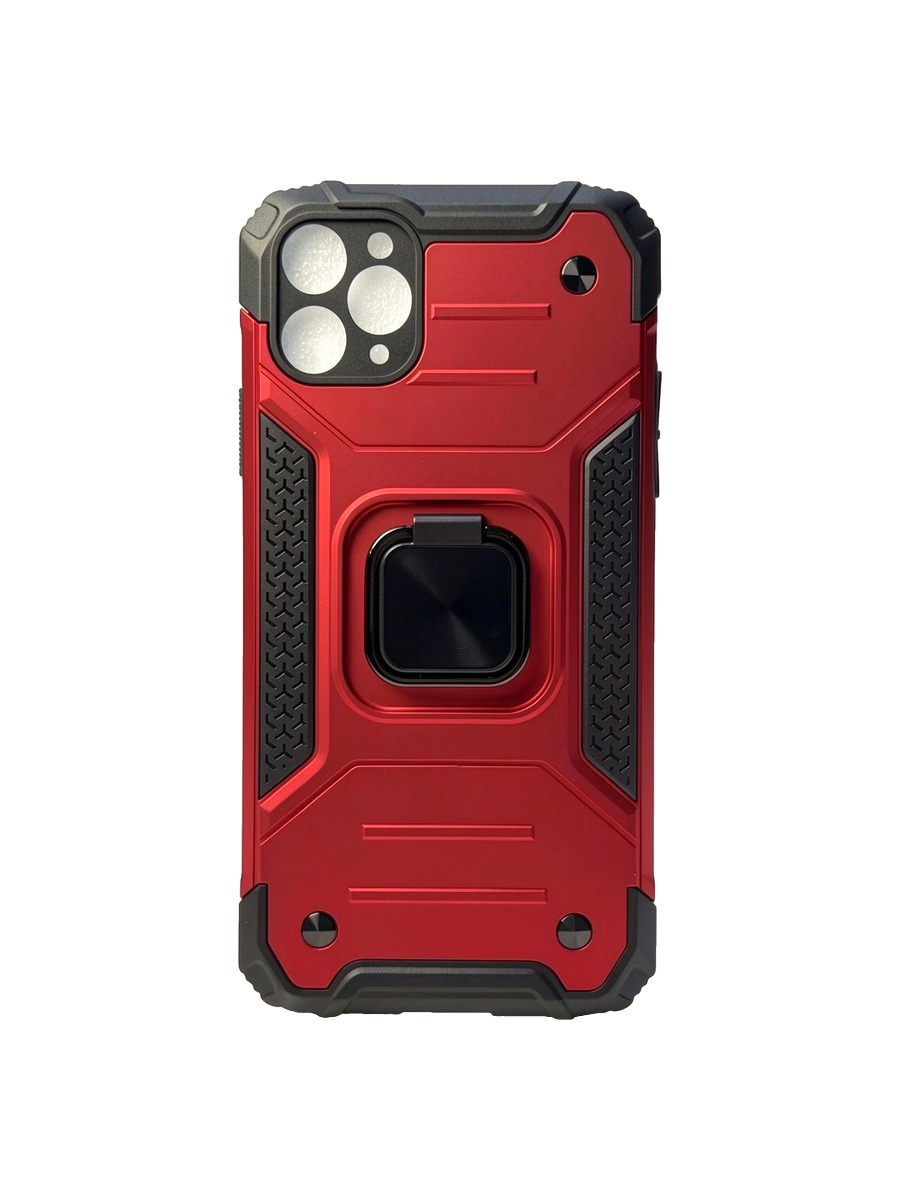 Противоударный чехол с магнитом и кольцом iPhone 11 Pro Max красный Противоударный чехол с магнитом и кольцом iPhone 11 Pro Max красный — изображение 1