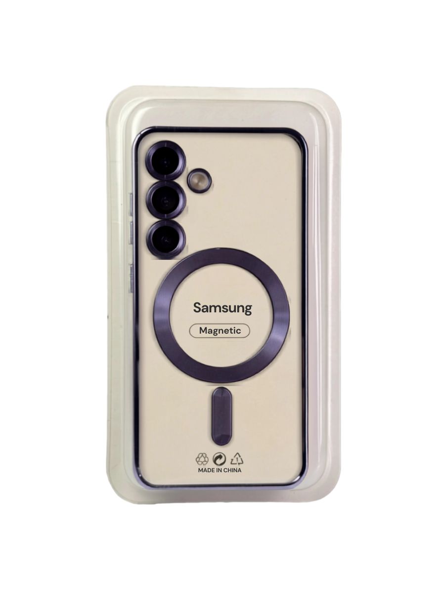 Purple Силиконовый чехол с окантовкой Magnetic Case MagSafe Samsung Galaxy S23 Dark Purple — изображение 1