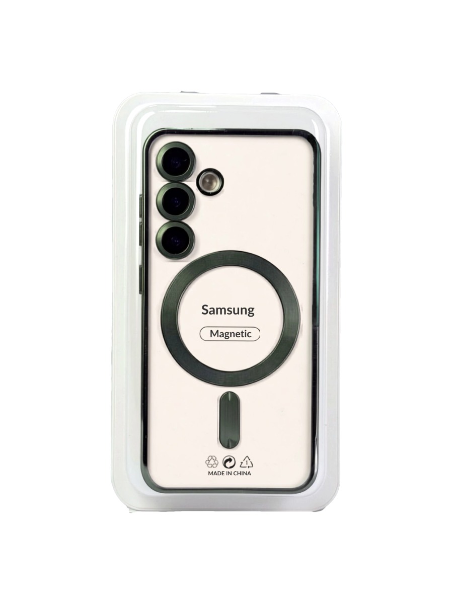 Samsung 2 Силиконовый чехол с окантовкой Magnetic Case MagSafe Samsung Galaxy A15 Olive — изображение 1