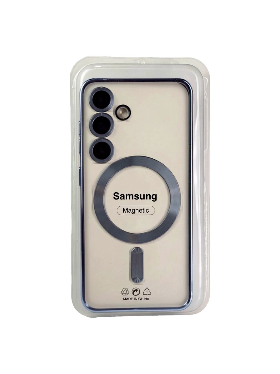 Samsung Blue Силиконовый чехол с окантовкой Magnetic Case MagSafe Samsung Galaxy A15 Blue — изображение 1