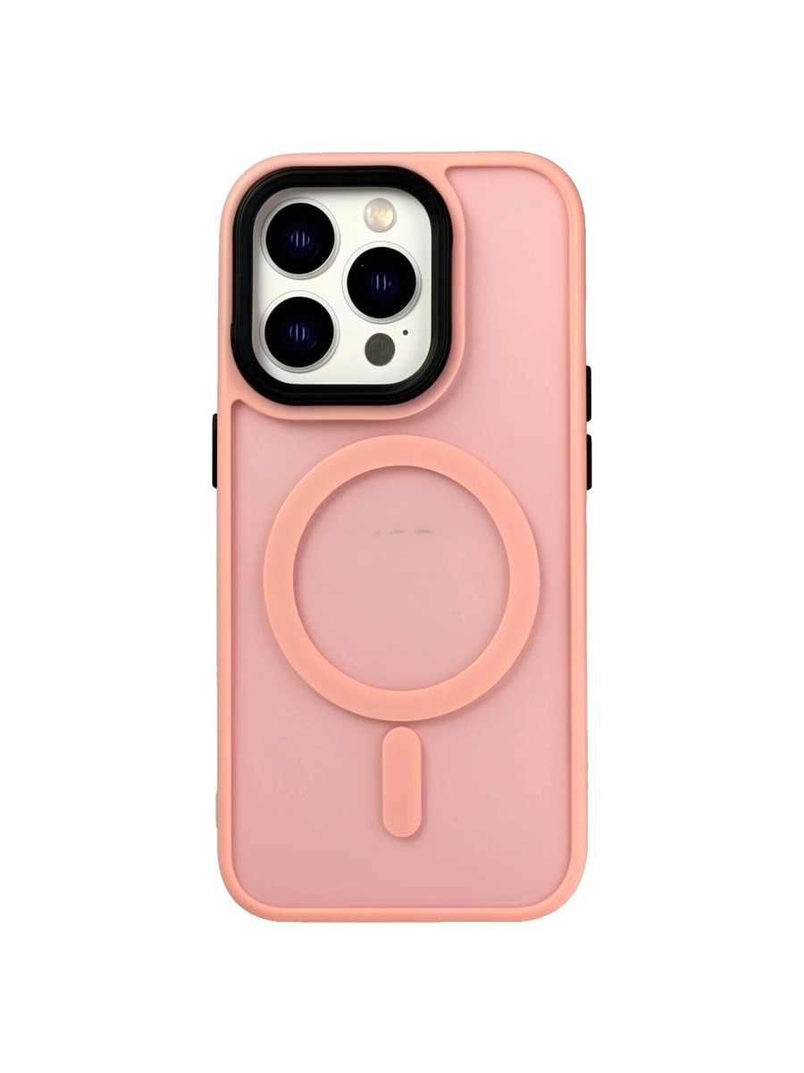 Силиконовый чехол MagSafe с матовым бампером iPhone pro:pro max розовый Силиконовый чехол MagSafe с матовым бампером iPhone 15 Pro Max нежно-розовый — изображение 1