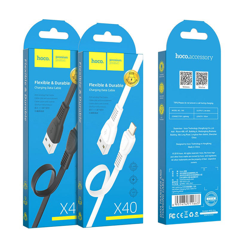 USB кабель Lightning Hoco Premium Product X40 USB кабель Lightning Hoco Premium Product X40 — изображение 1