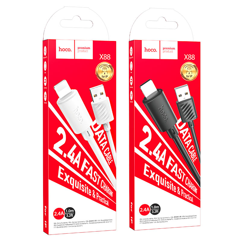 USB кабель Lightning Hoco Premium Product X88 USB кабель Lightning Hoco Premium Product X88 — изображение 1