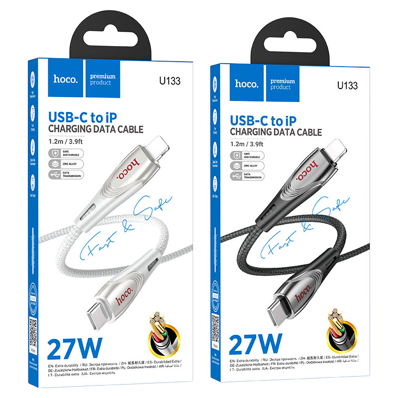 USB кабель Tupe-C-Lightning Hoco Premium Product U133 USB кабель Tupe-C-Lightning Hoco Premium Product U133 — изображение 1
