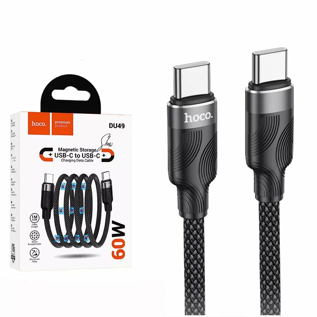 USB кабель Type-C to Type-C Hoco Premium Product DU49 USB кабель Type-C to Type-C Hoco Premium Product DU49 — изображение 1