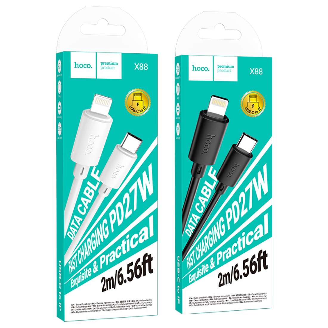 USB кабель Type-C to lightning Hoco Premium Product X88 2М белый USB кабель Type-C to lightning Hoco Premium Product X88 2М белый — изображение 1
