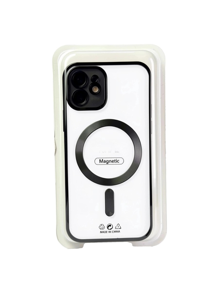 black Силиконовый чехол с окантовкой Magnetic Case MagSafe (закрытая камера) iPhone 11 Black — изображение 1
