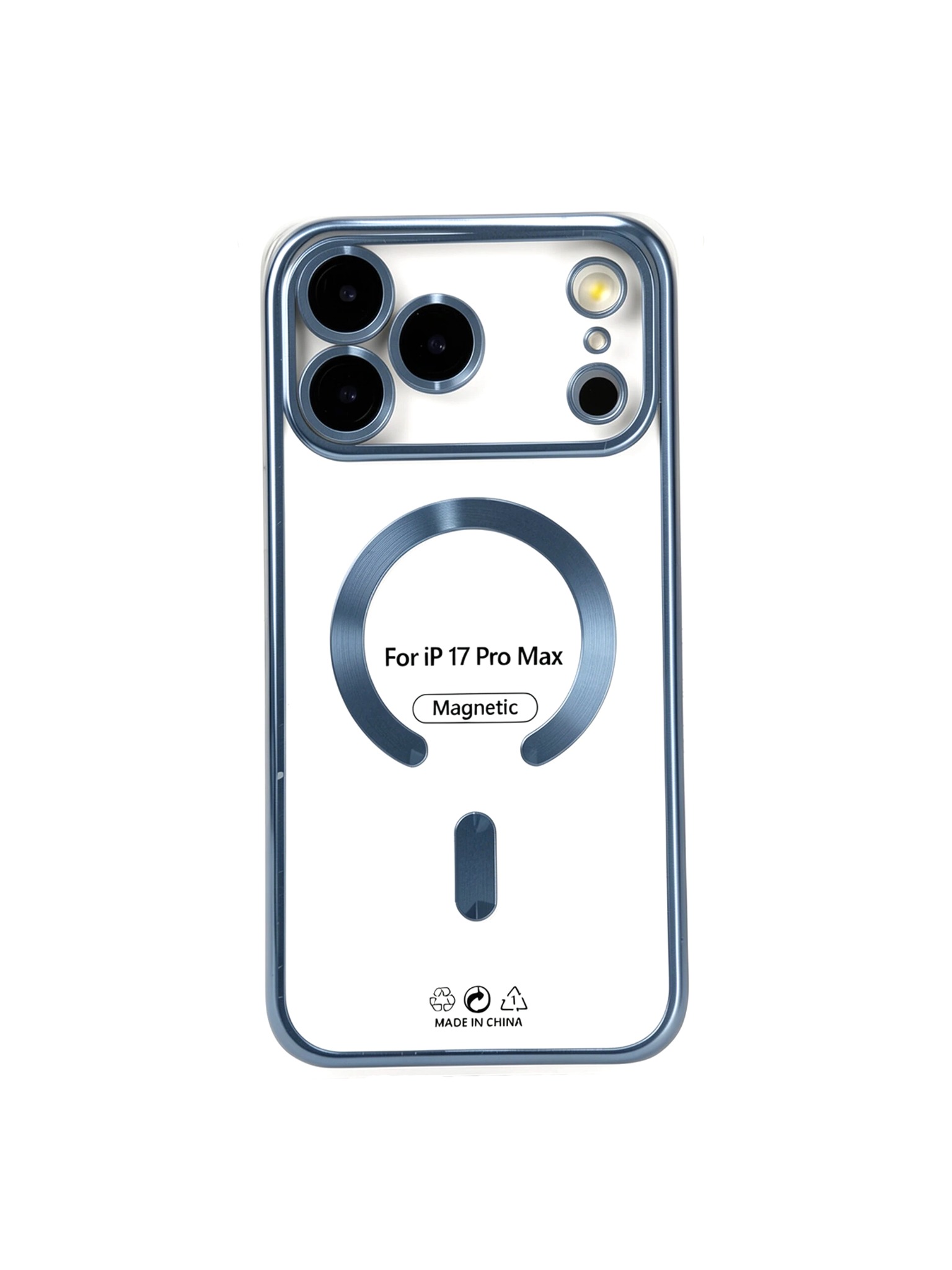 blue Силиконовый чехол с окантовкой Magnetic Case MagSafe (закрытая камера) iPhone 17 Pro Max Light Blue — изображение 1