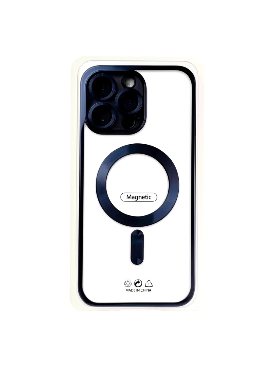 dark blue Силиконовый чехол с окантовкой Magnetic Case MagSafe (закрытая камера) iPhone 13 Pro Max Dark Blue — изображение 1