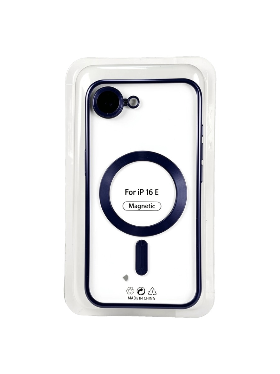 dark blue Силиконовый чехол с окантовкой Magnetic Case MagSafe (закрытая камера) iPhone 16E Dark Blue — изображение 1