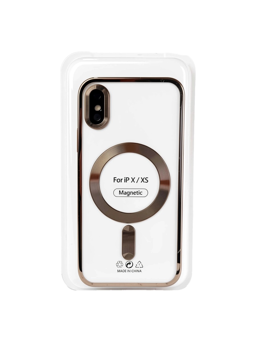dark gold Силиконовый чехол с окантовкой Magnetic Case MagSafe (закрытая камера) iPhone X/XS Dark Gold — изображение 1