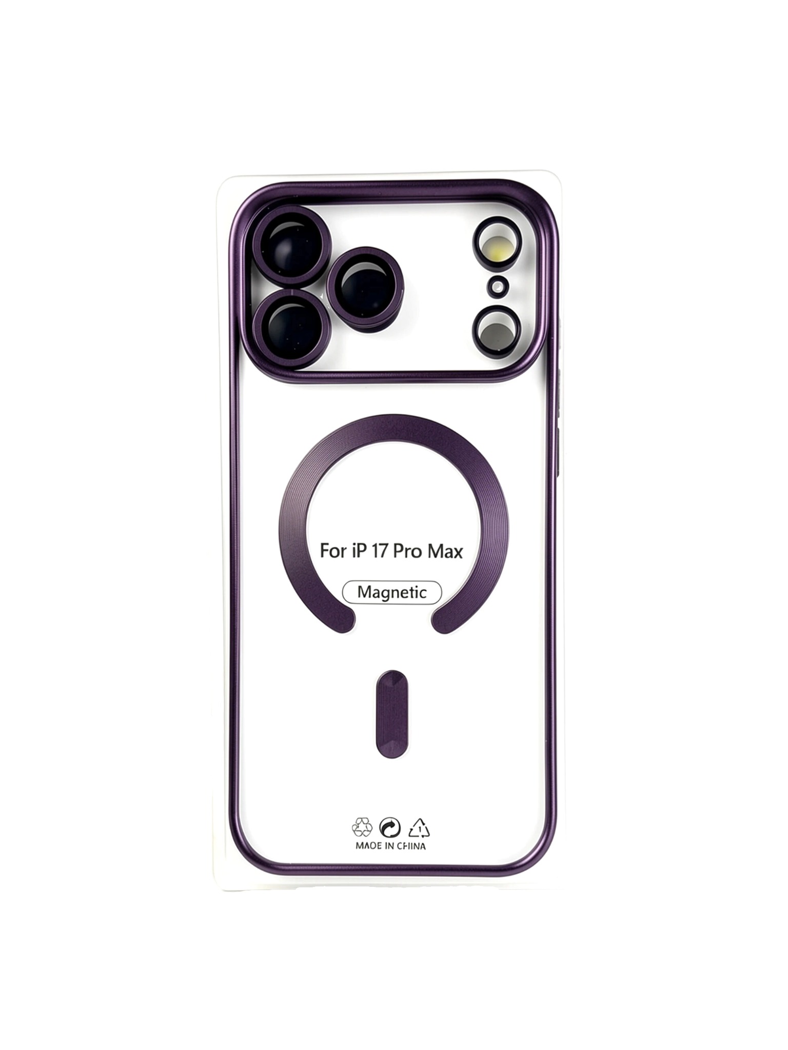 dark purple Силиконовый чехол с окантовкой Magnetic Case MagSafe (закрытая камера) iPhone 17 Pro Max Dark Purple — изображение 1