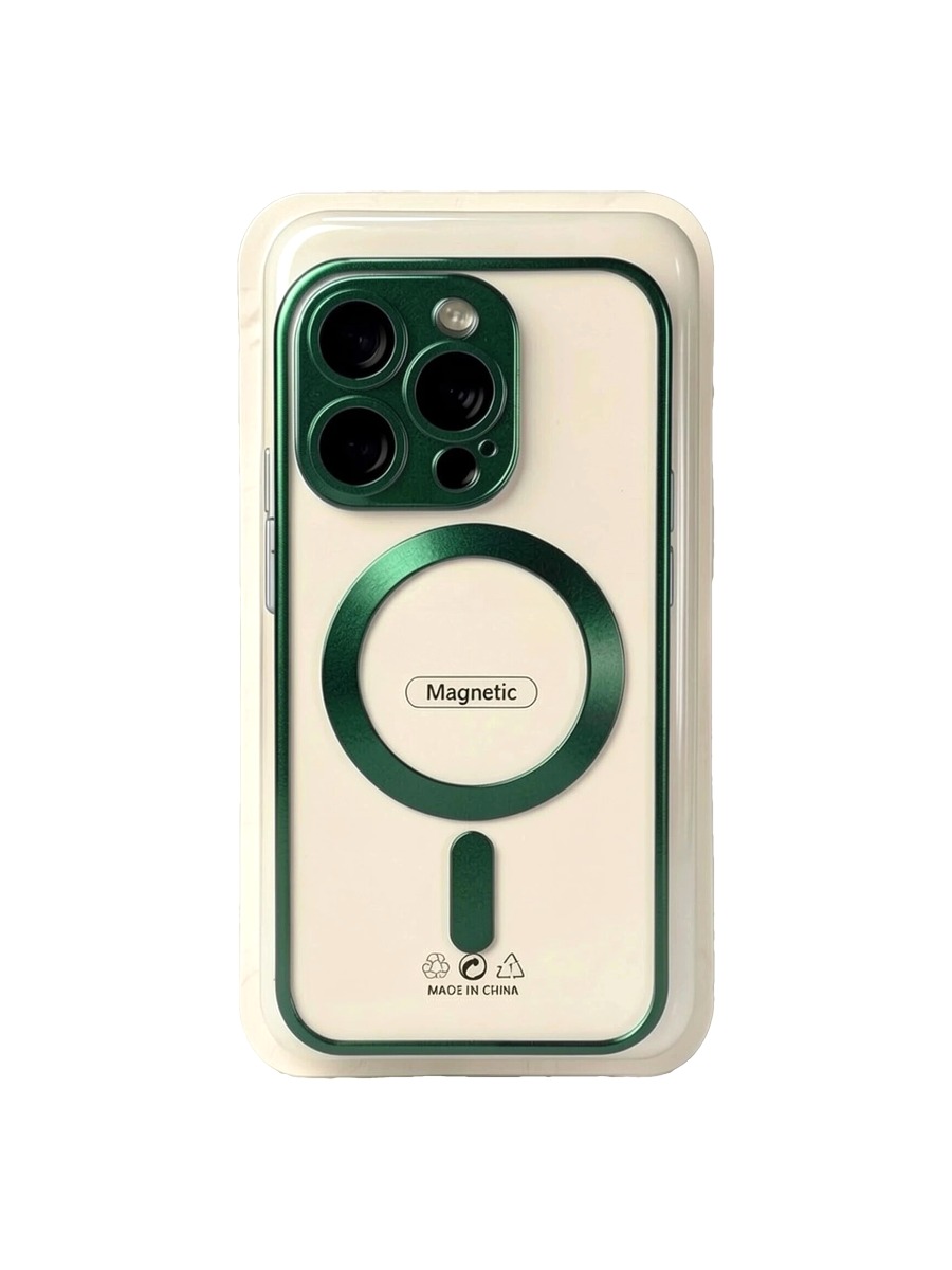 green (1) Силиконовый чехол с окантовкой Magnetic Case MagSafe (закрытая камера) iPhone 11 Pro Green — изображение 1
