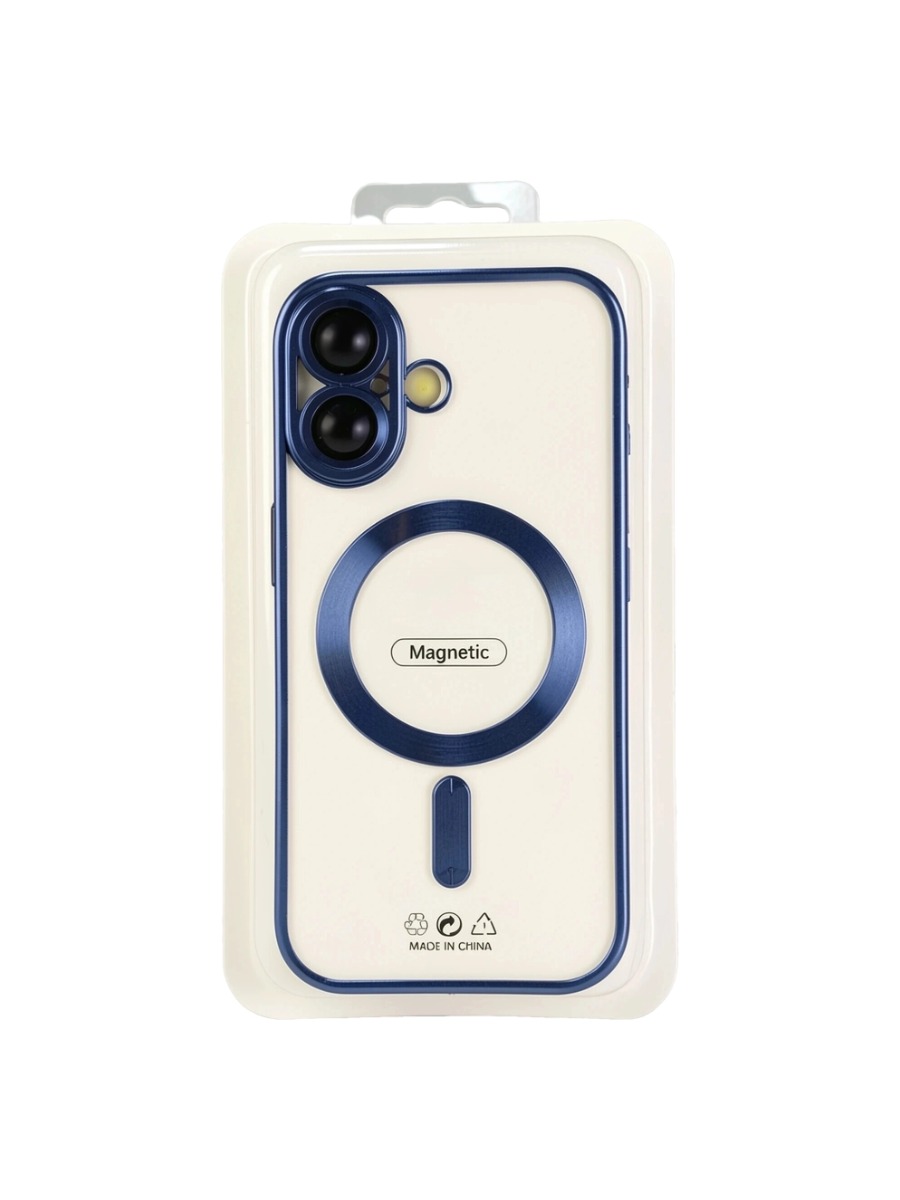 night blue Силиконовый чехол с окантовкой Magnetic Case MagSafe (закрытая камера) iPhone 16 Night Blue — изображение 1