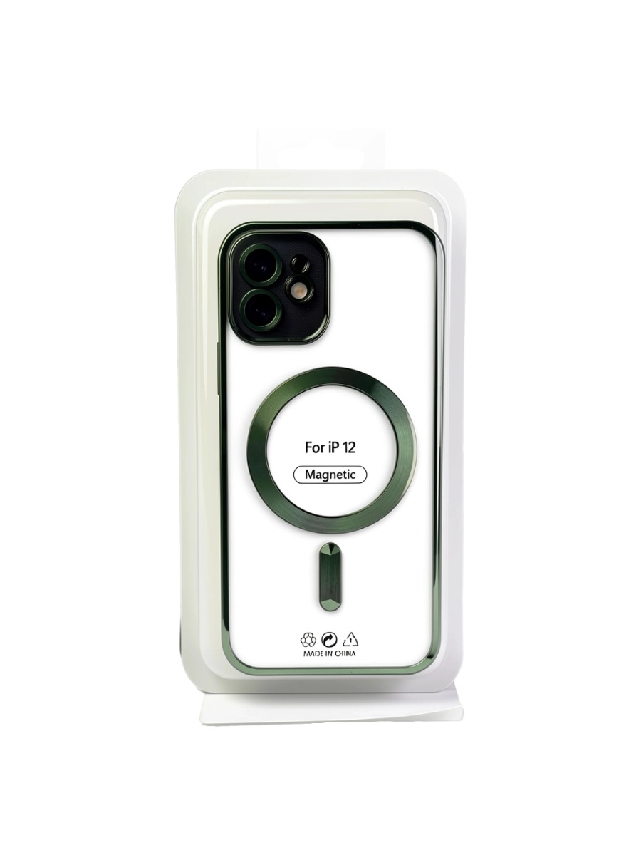olive Силиконовый чехол с окантовкой Magnetic Case MagSafe (закрытая камера) iPhone 12 Olive — изображение 1
