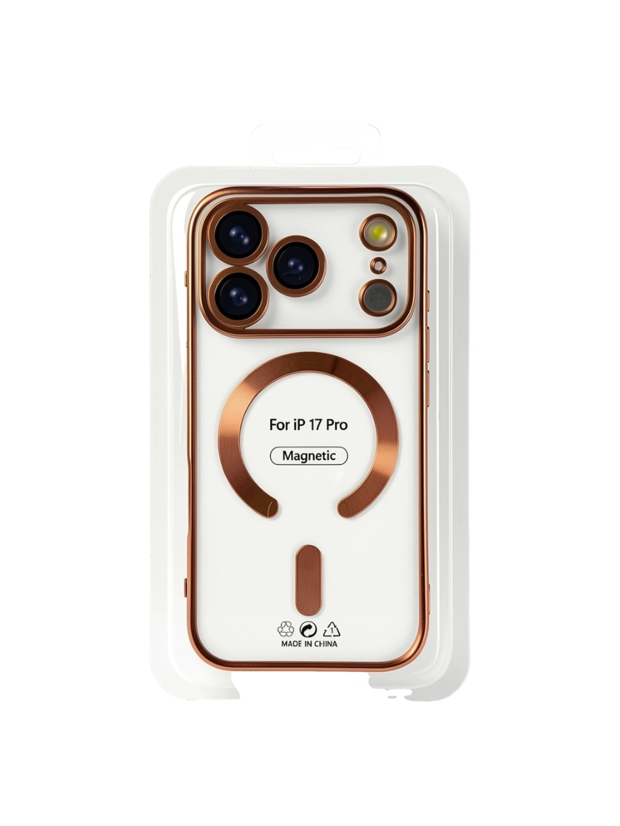 orange Силиконовый чехол с окантовкой Magnetic Case MagSafe (закрытая камера) iPhone 17 Pro Orange — изображение 1