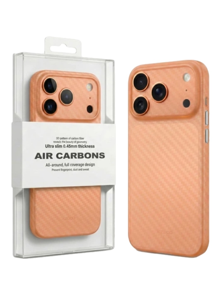 orange Ультратонкий чехол для iPhone 17 Pro Max KZDOO Air Carbon оранжевый — изображение 1