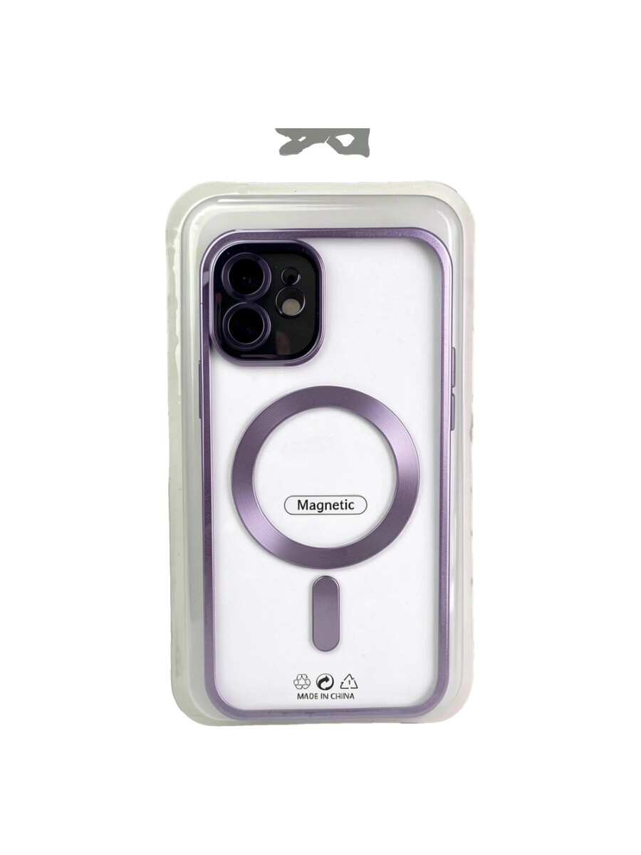 purple Силиконовый чехол с окантовкой Magnetic Case MagSafe (закрытая камера) iPhone 11 Dark Purple — изображение 1