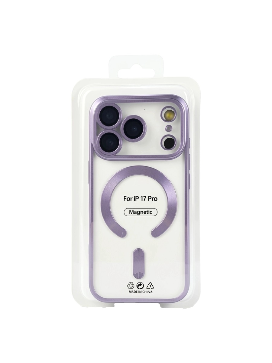 purple Силиконовый чехол с окантовкой Magnetic Case MagSafe (закрытая камера) iPhone 17 Pro Purple — изображение 1