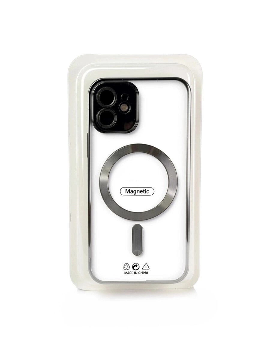 silver Силиконовый чехол с окантовкой Magnetic Case MagSafe (закрытая камера) iPhone 16 Pro Max Silver — изображение 1