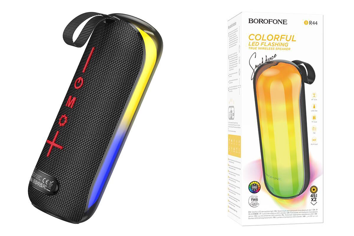Bluetooth-колонка Borofone BR44 Colorful черная Bluetooth-колонка Borofone BR44 Colorful черная — изображение 1