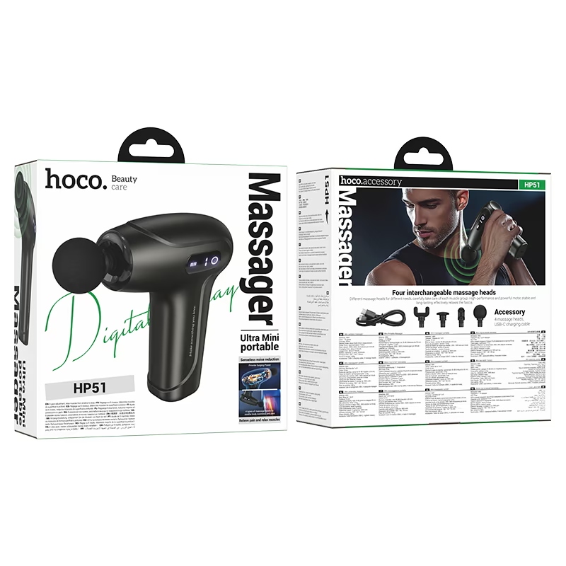 Перкуссионный массажёр Hoco Premium Product HP51 черный Перкуссионный массажёр Hoco Premium Product HP51 черный — изображение 1
